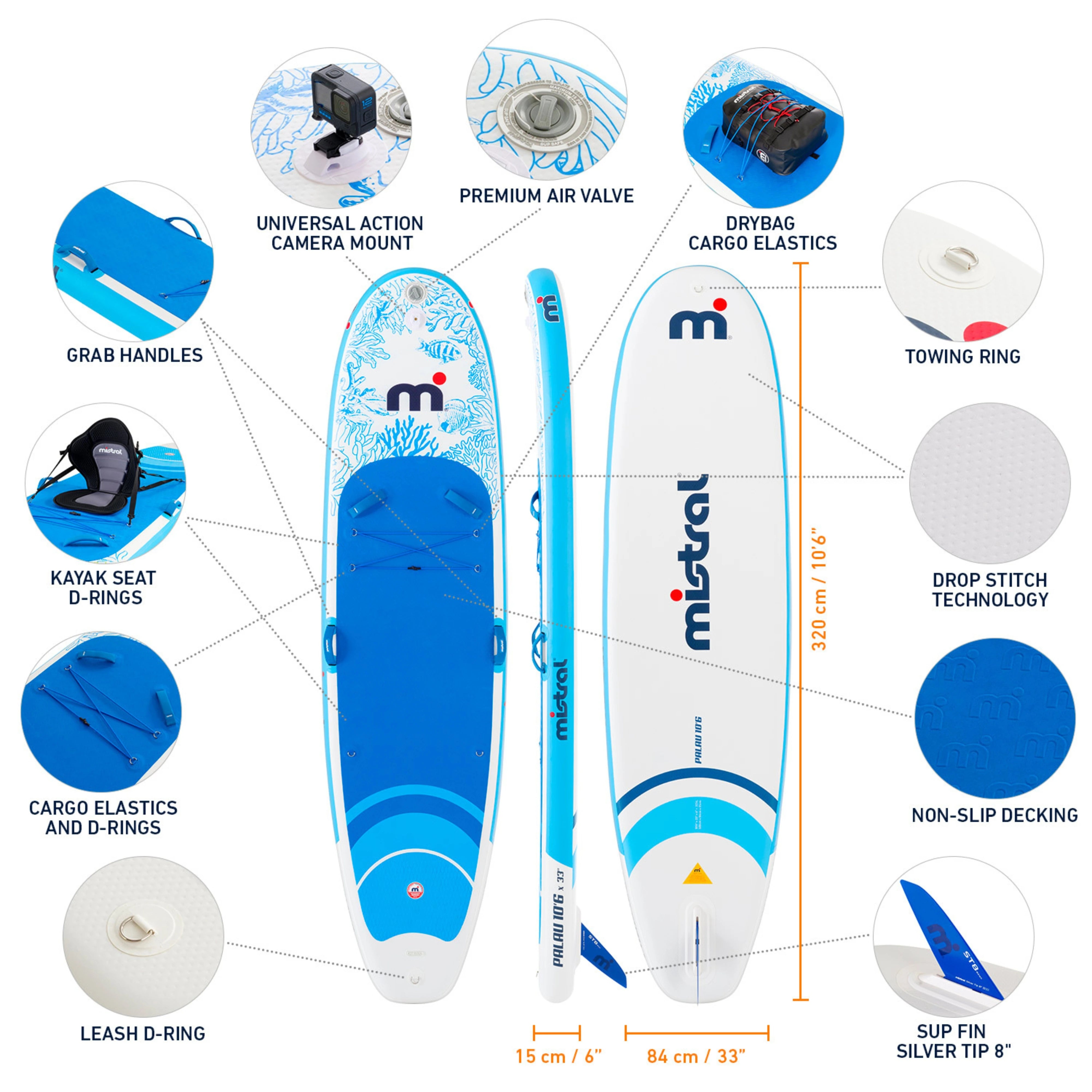 Mistral Palau 10'6" Inflatable SUP Set Stand Up Paddleboard