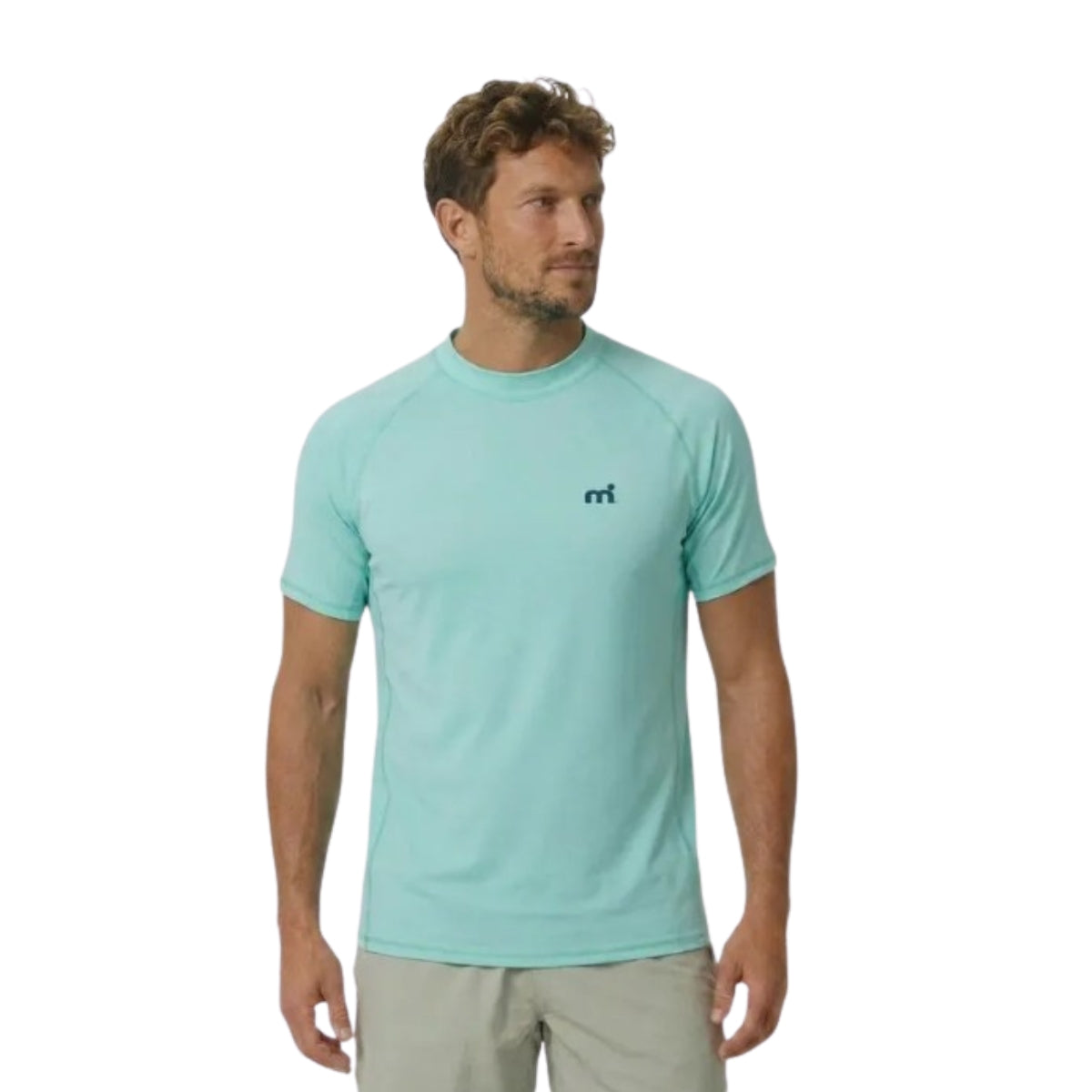 Mistral Ocean Rash Guard Men's Short Sleeve Mini Dot - Opal Blue Rash Vest