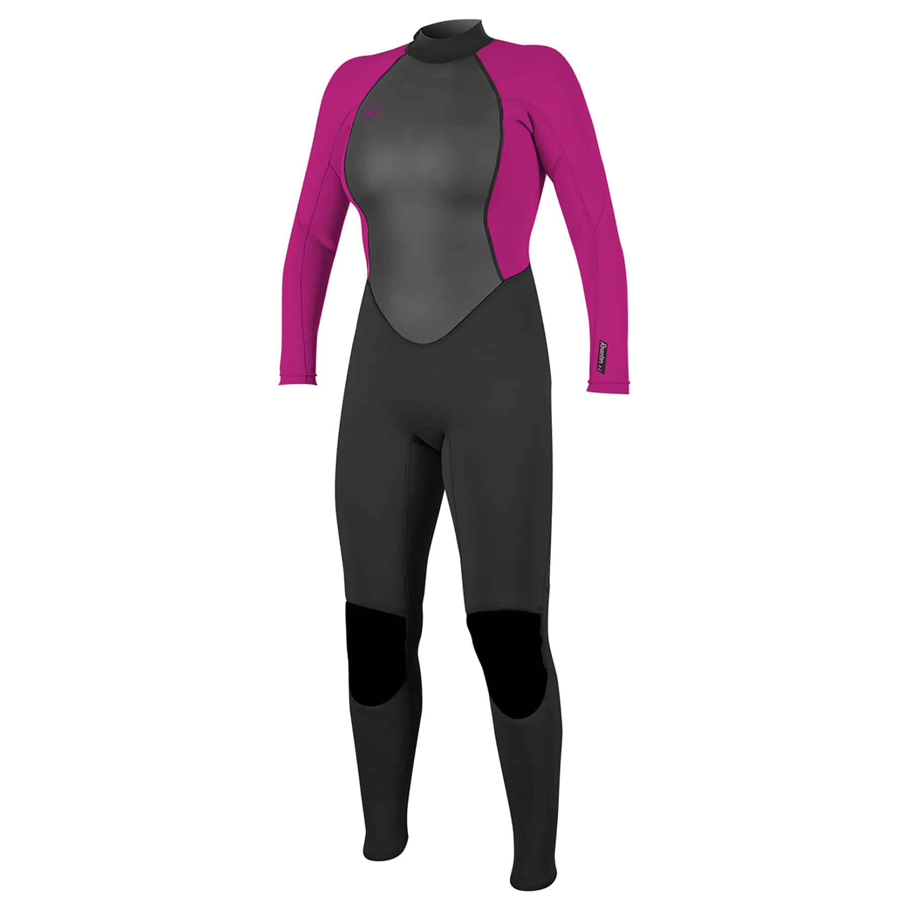 O'Neill Women's Reactor 3/2mm Back Zip Full Wetsuit Black/Berry UK 16