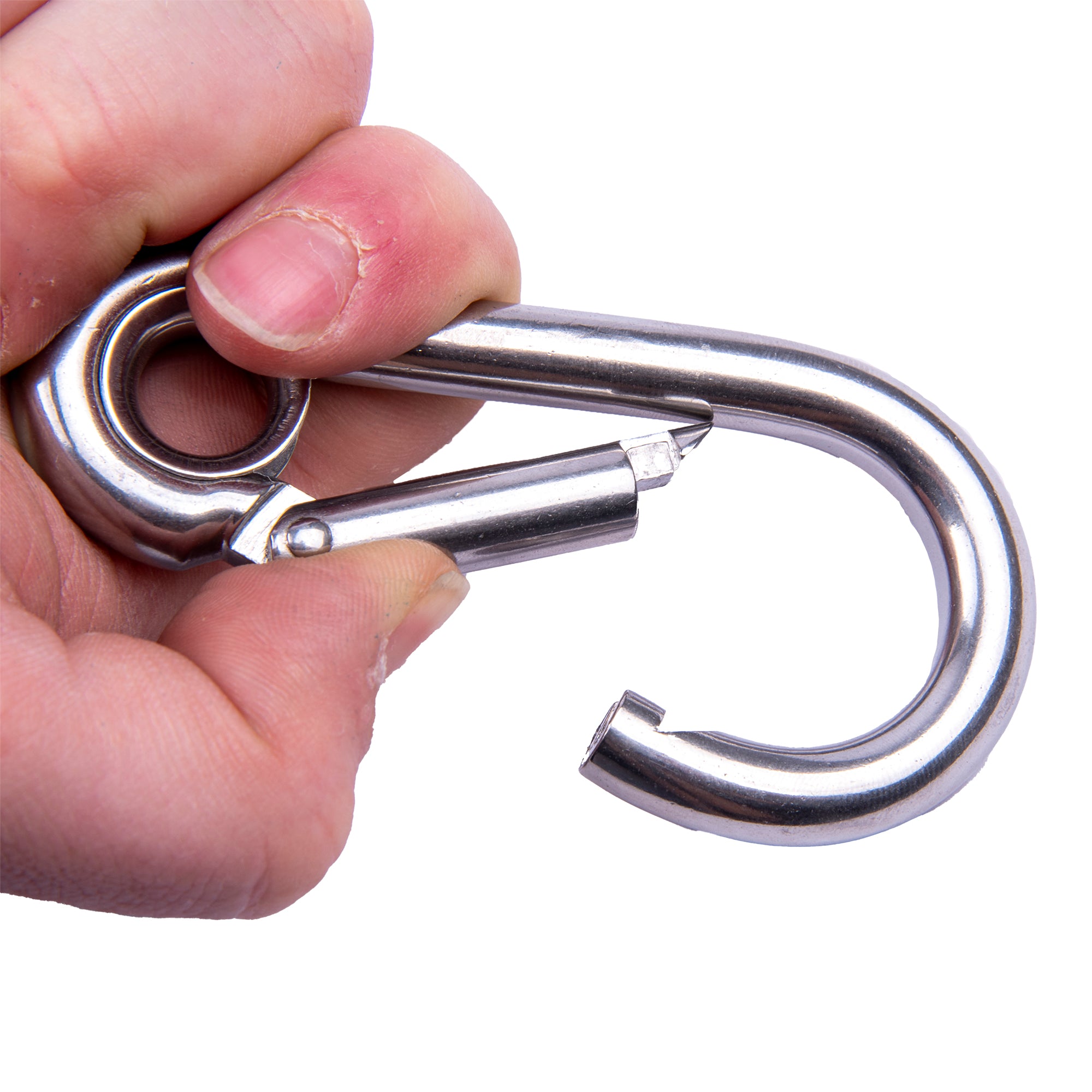 Boatworld Stainless steel 90mm Carbine Snap Hook with Eyelet