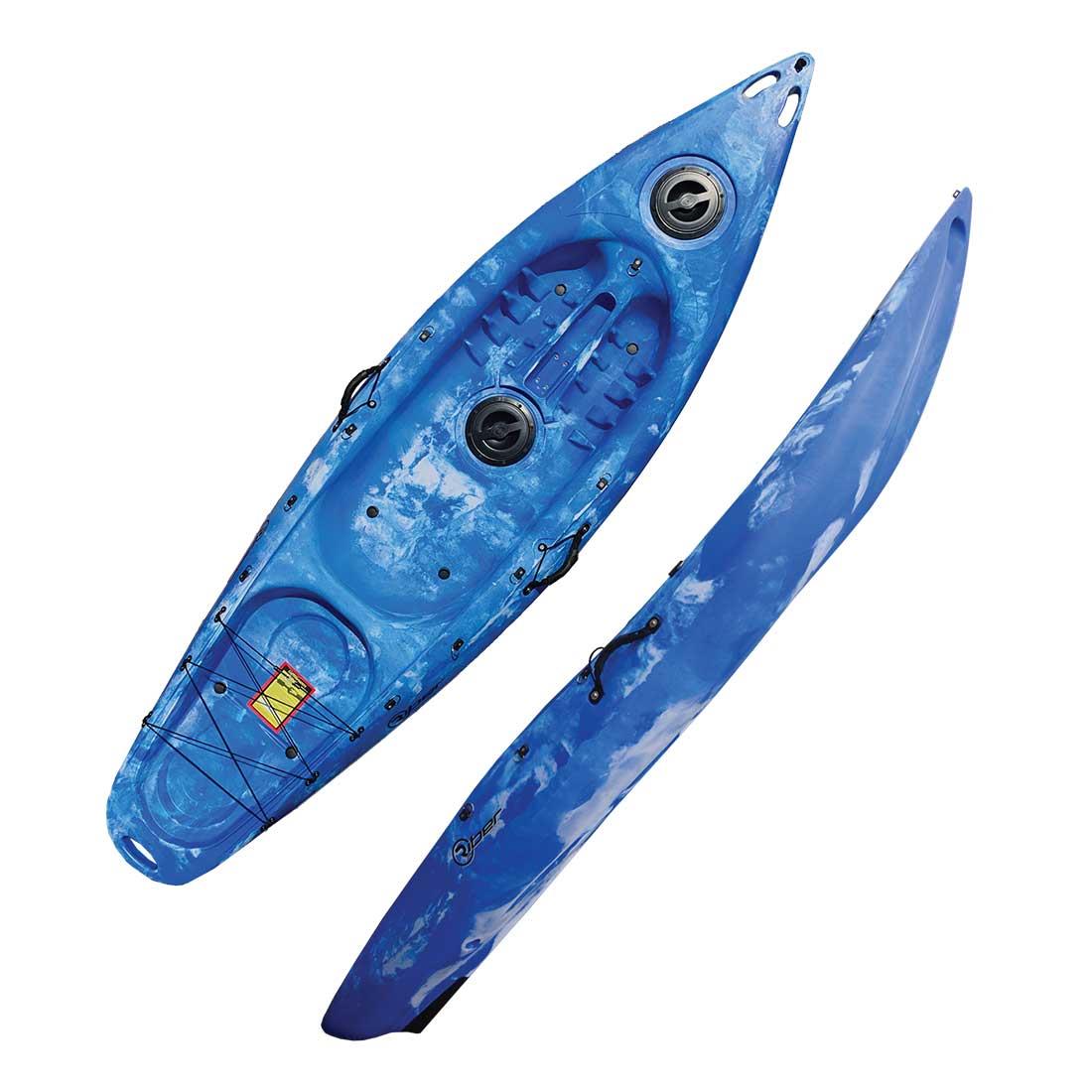 Riber Deluxe One Man Sit On Top Kayak Green Blue Black
