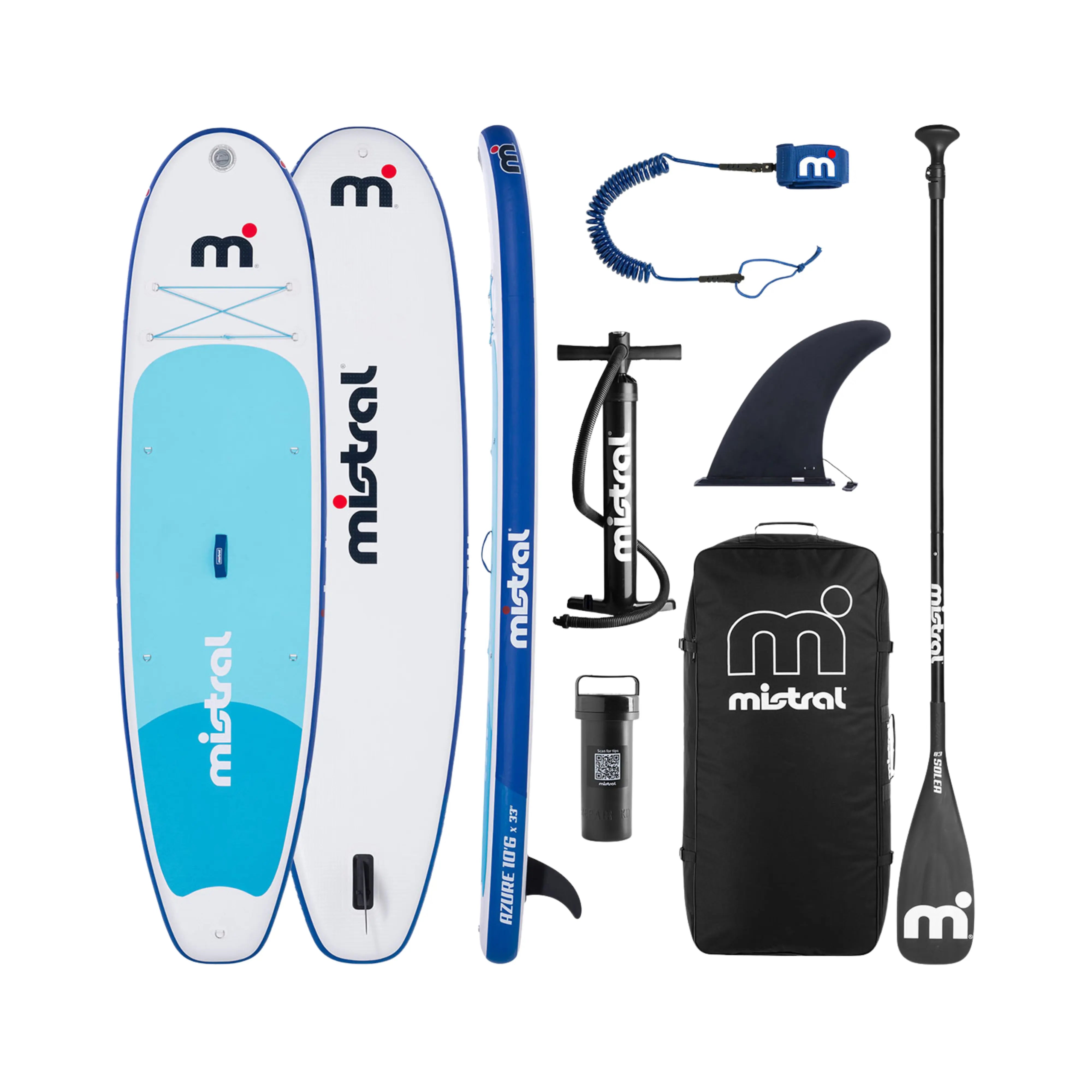 Mistral Azure 10'6 Inflatable SUP Family Package Stand Up Paddleboard