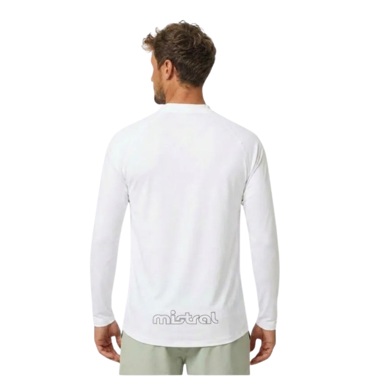 Mistral Ocean - Men's Rash Guard Long Sleeve Solid - White Rash Vest