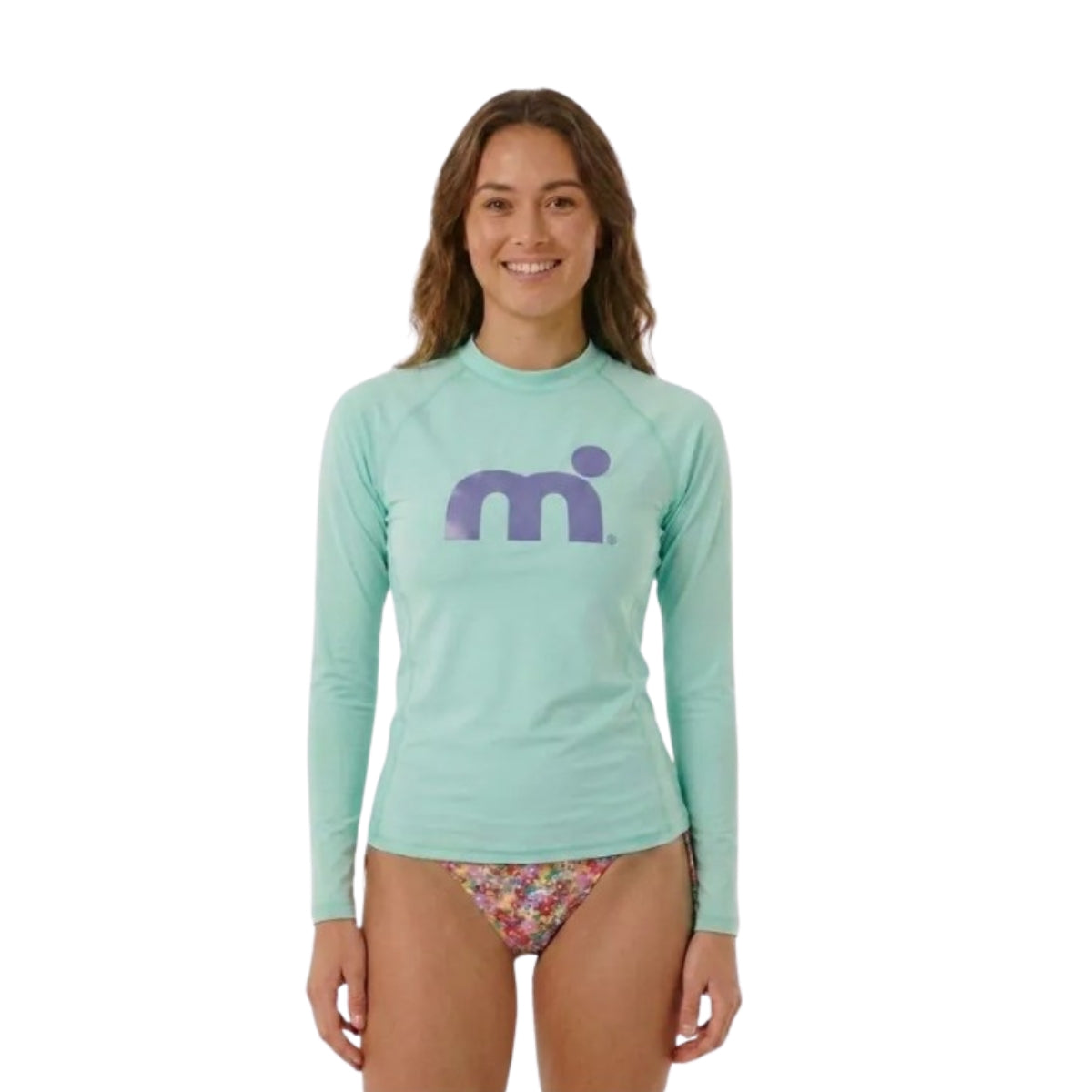 Mistral Ocean Rash Guard Ladies Long Sleeve Solid - Opal Blue Rash Vest