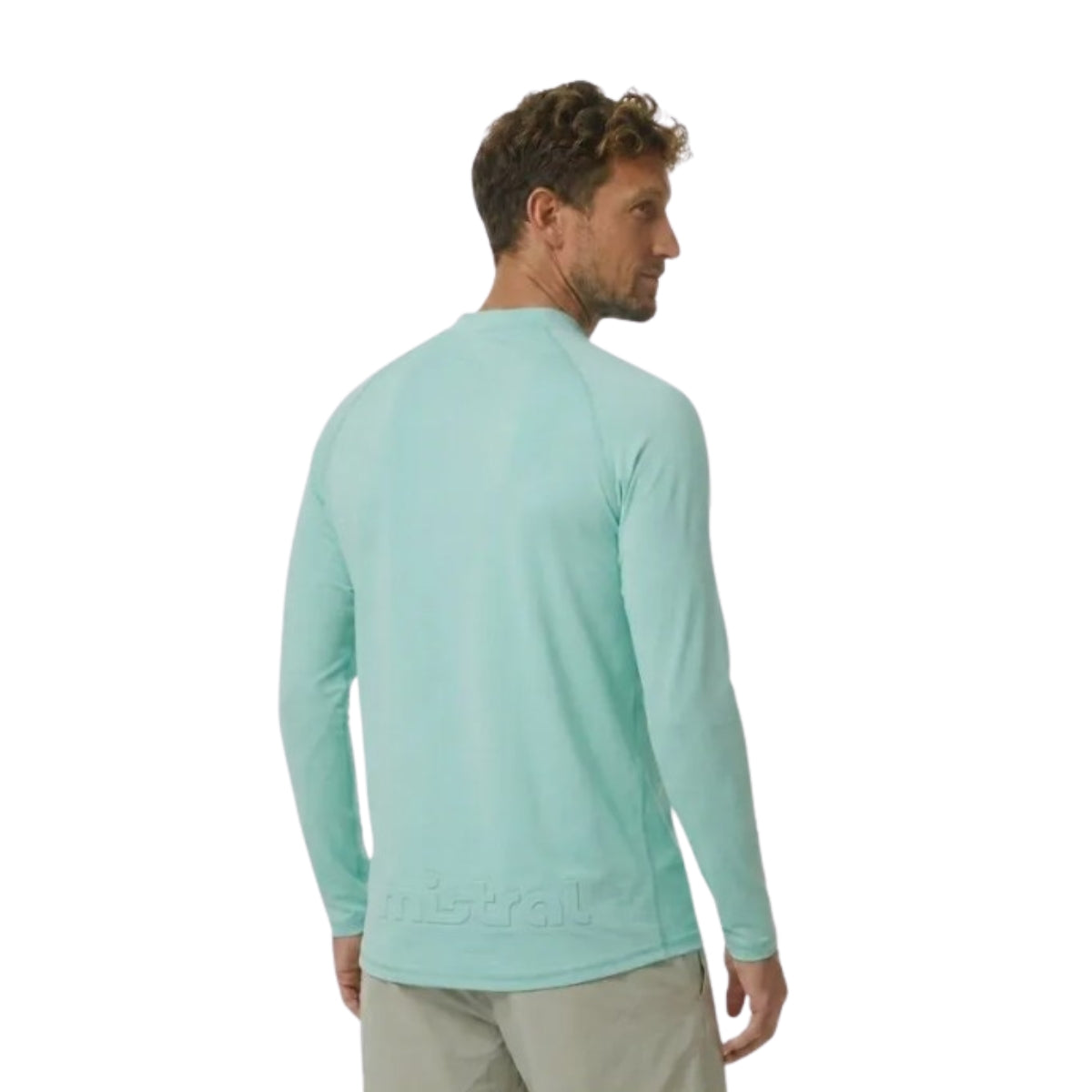 Mistral Ocean - Men's Rash Guard Long Sleeve Mini Dot Opal Blue Rash Vest