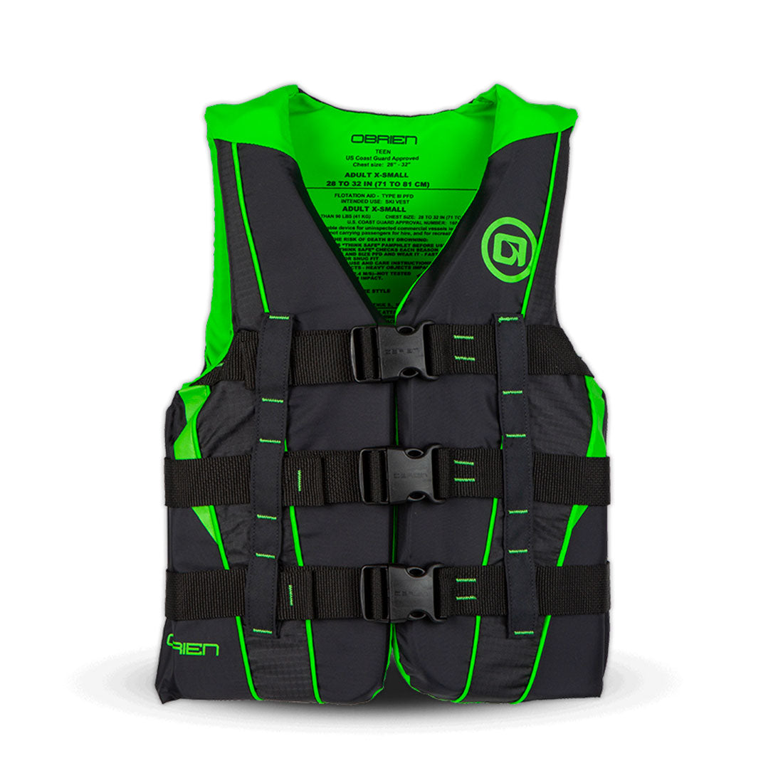 O'Brien Nylon Vest Teen Green Life Vest