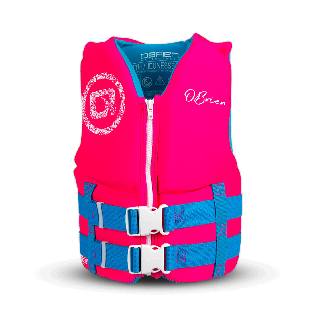 O'Brien Neoprene Vest Teen Pink/Aqua Life Vest