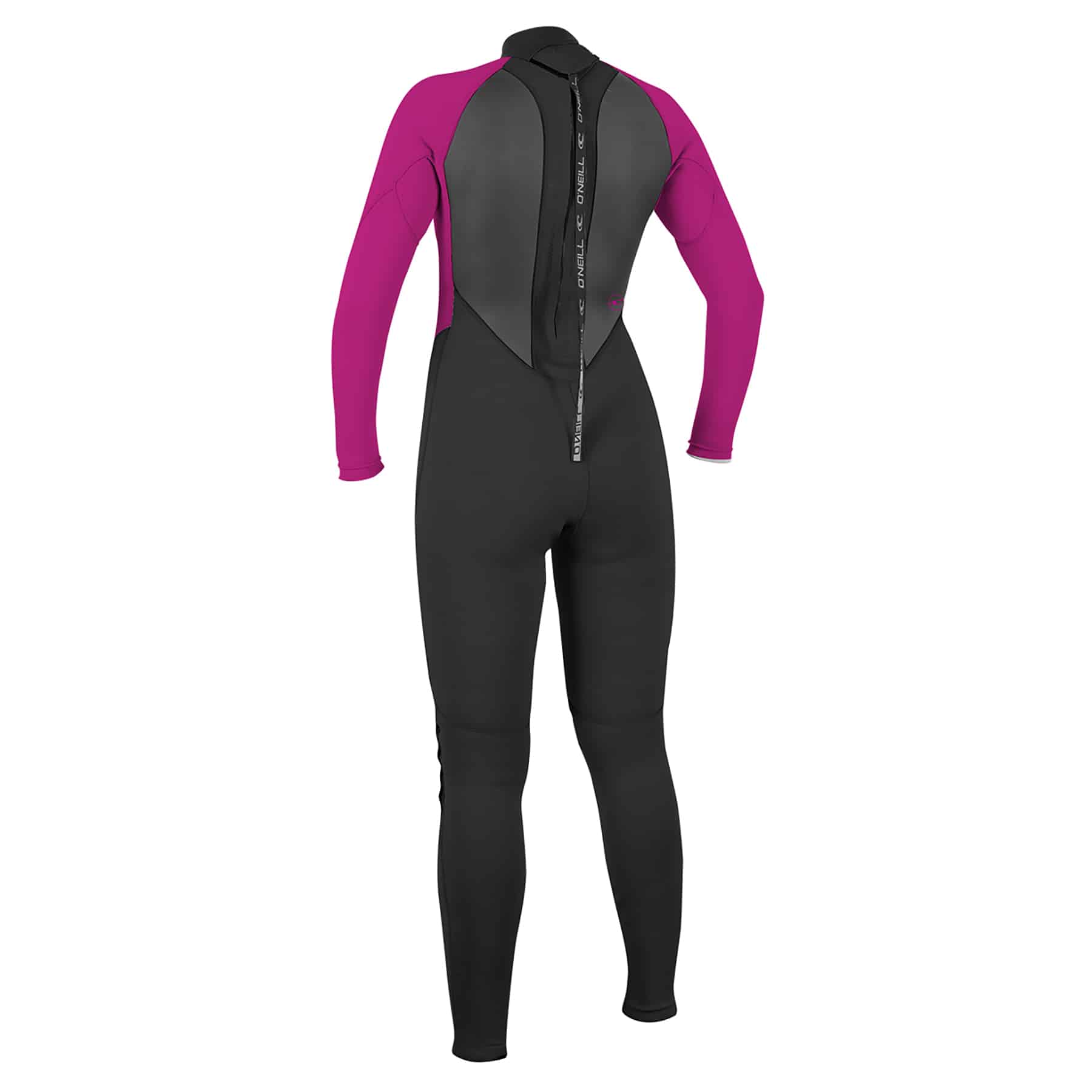 O'Neill Women's Reactor 3/2mm Back Zip Full Wetsuit Black/Berry