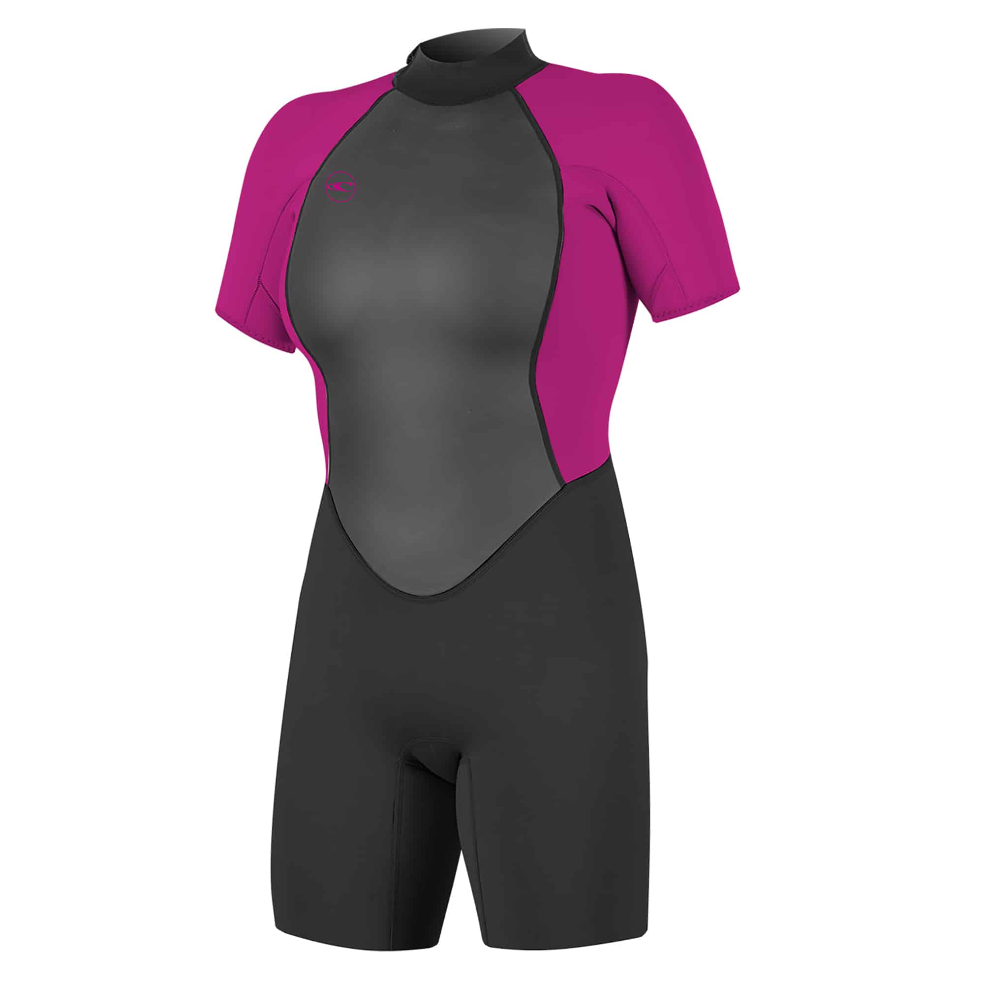 O'Neill Women's Reactor 3/2mm Back Zip Shorty Wetsuit Black/Berry