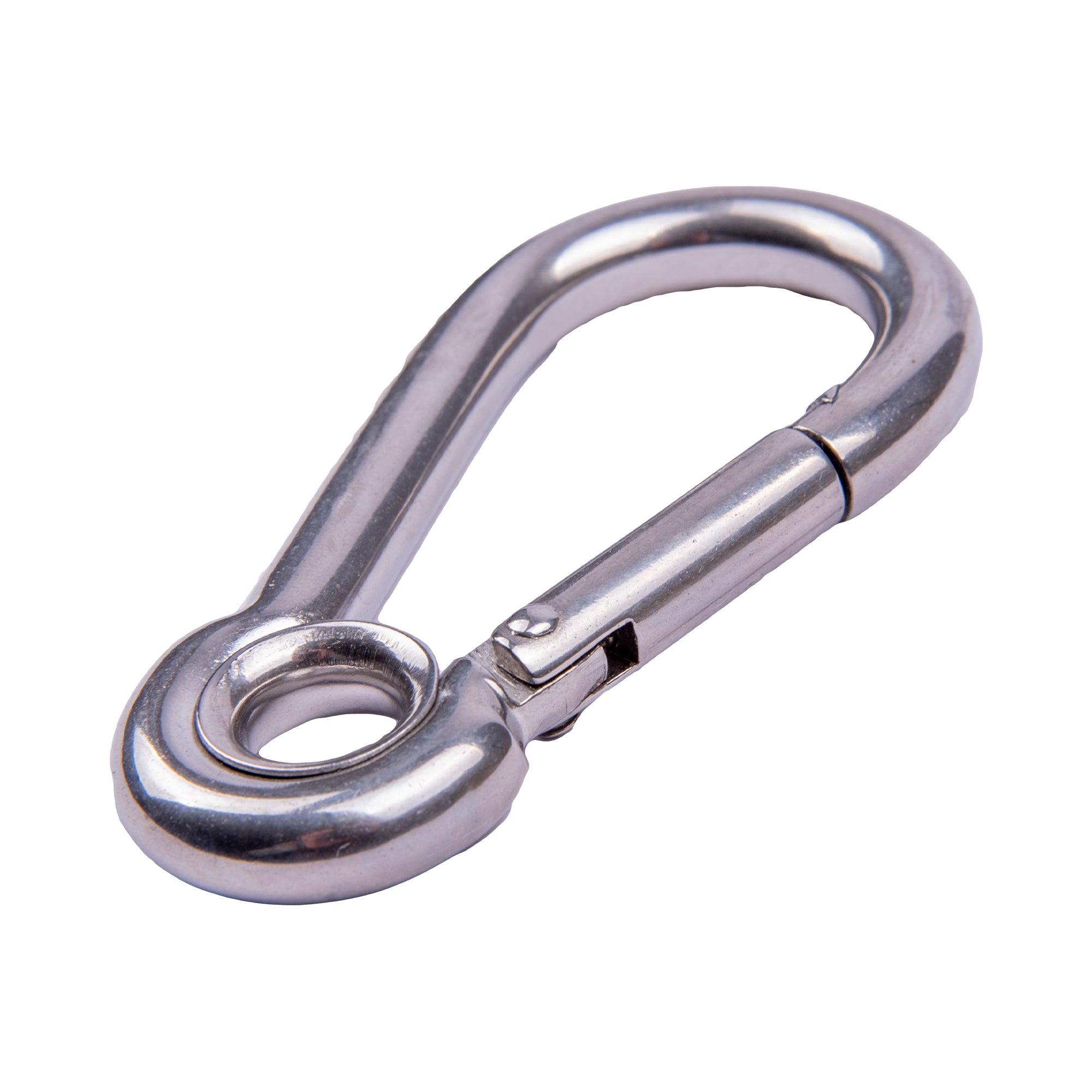 Boatworld Stainless steel 90mm Carbine Snap Hook with Eyelet