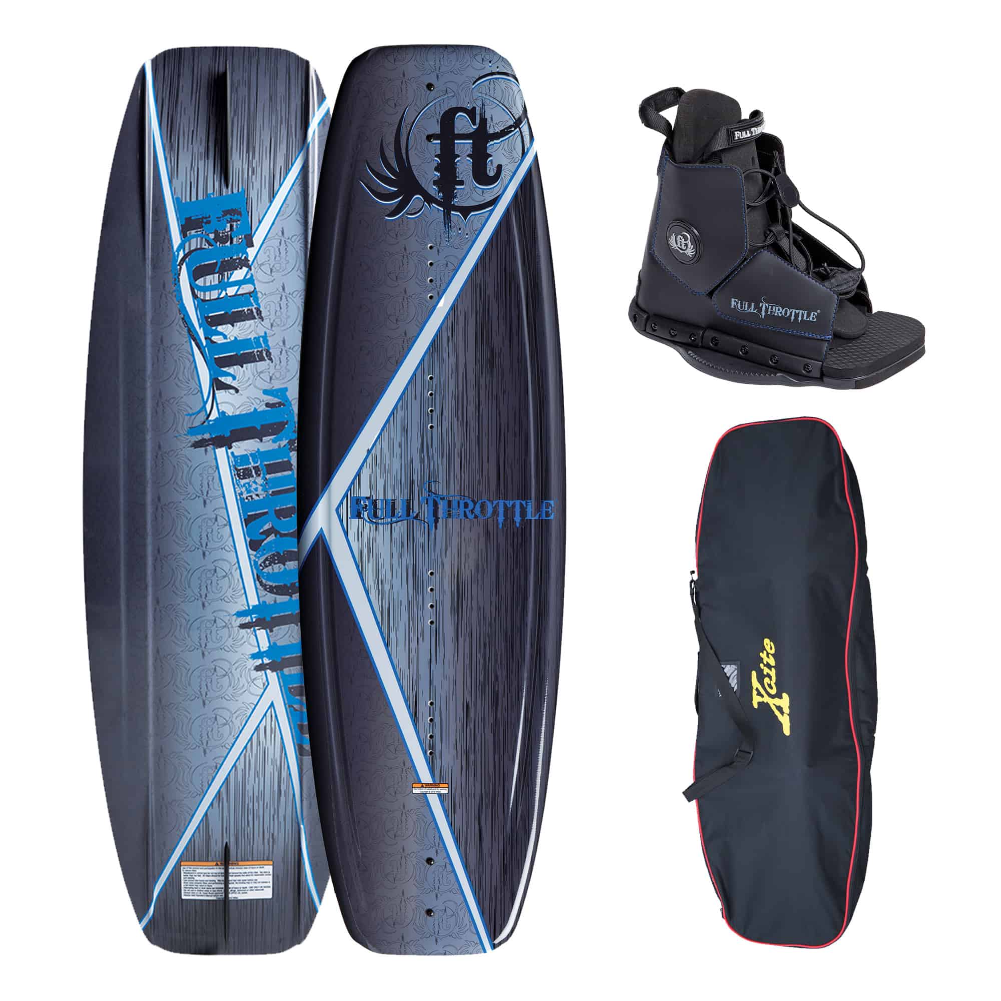 Full Throttle Aqua Extreme Wakeboard Package with Lace-up Bindings