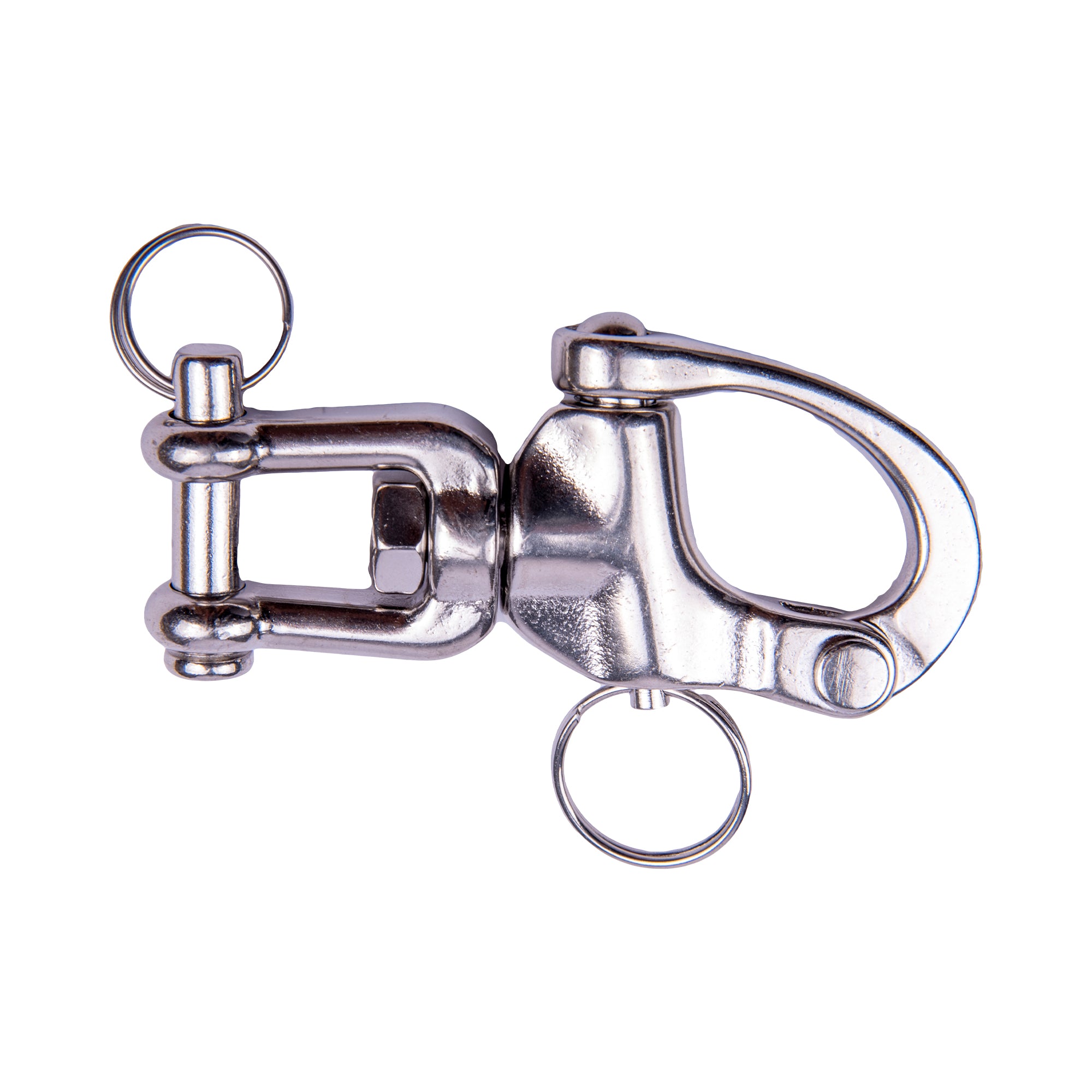 Boatworld Stainless Steel 70mm Jaw Swivel Snap Shackle