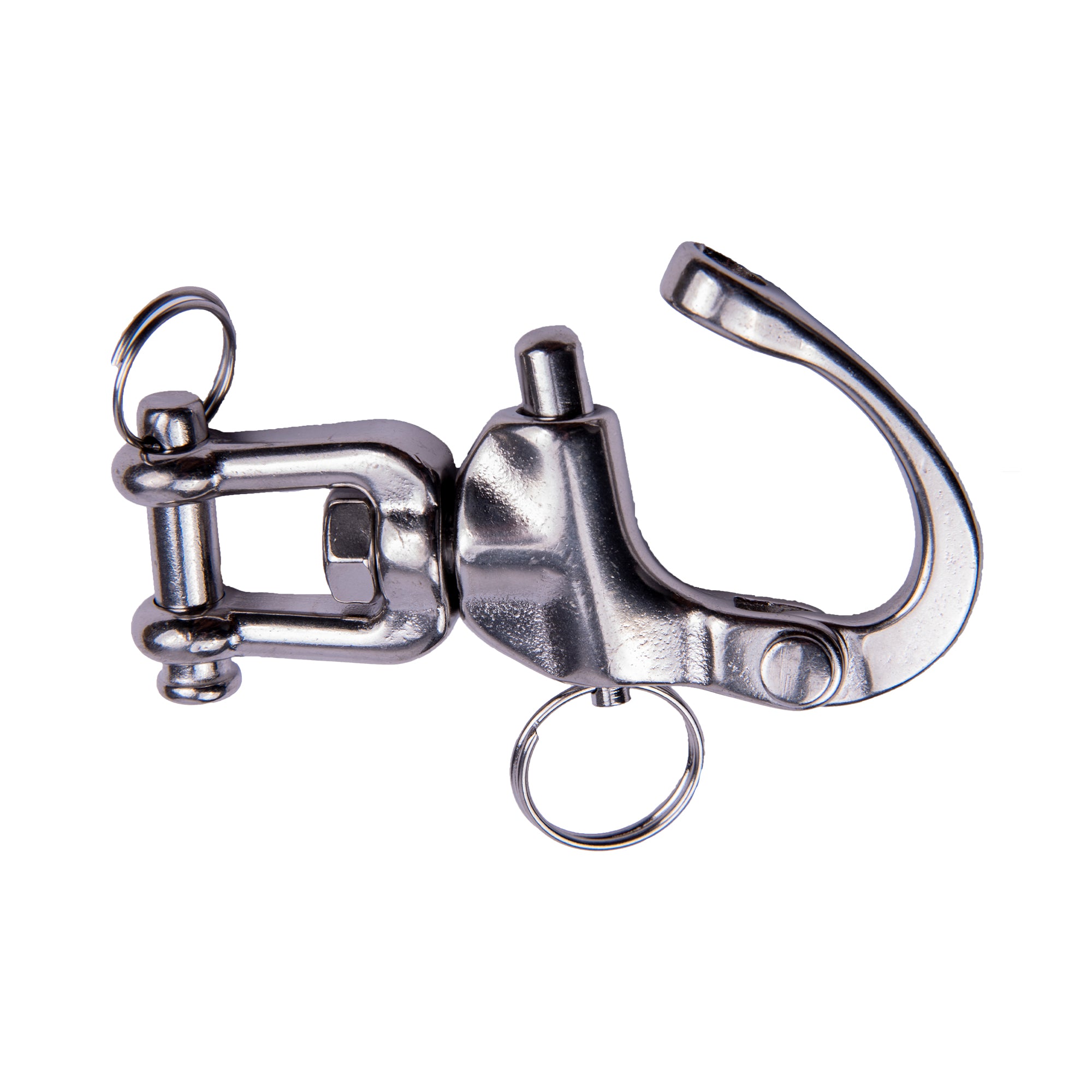 Boatworld Stainless Steel 70mm Jaw Swivel Snap Shackle