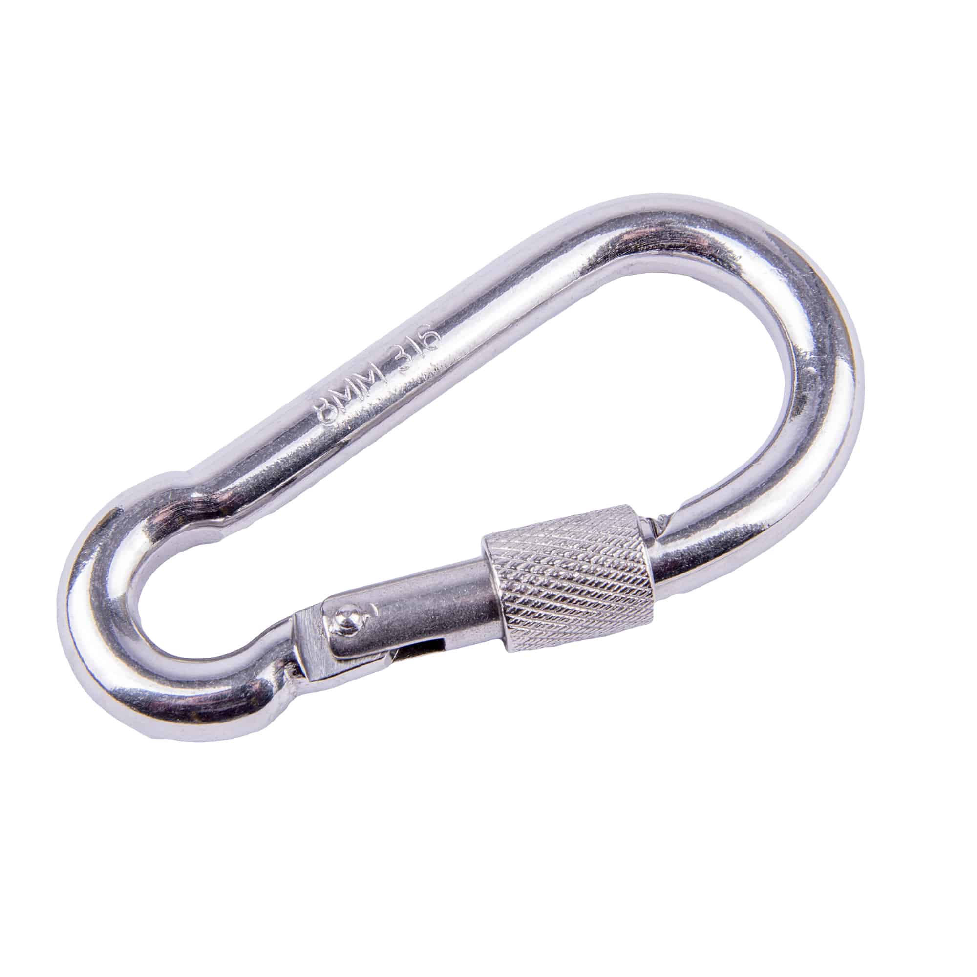 Boatworld Stainless Steel Carbine Hook with Screw 80mm