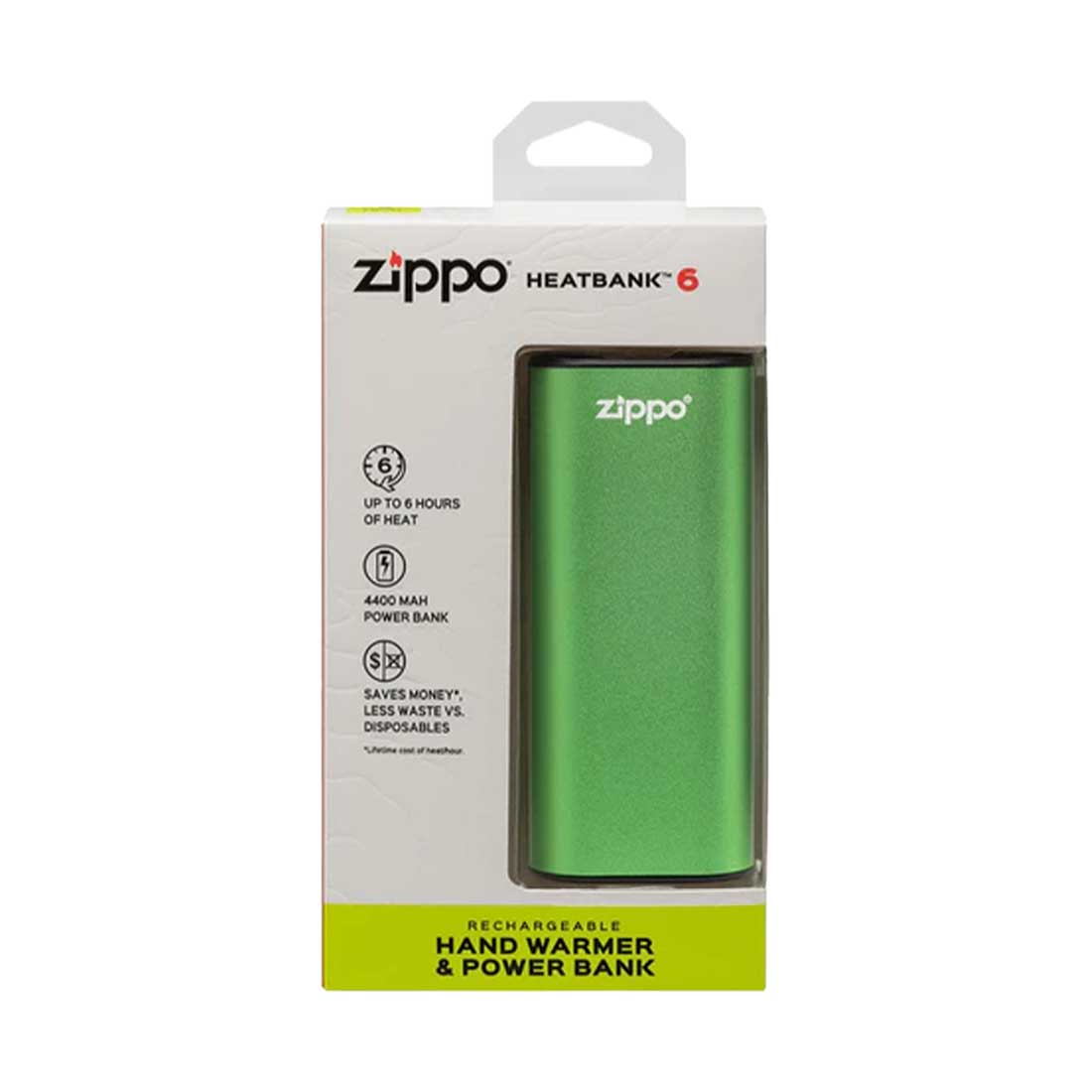 Zippo HeatBank 6 Rechargeable Hand Warmer - Green