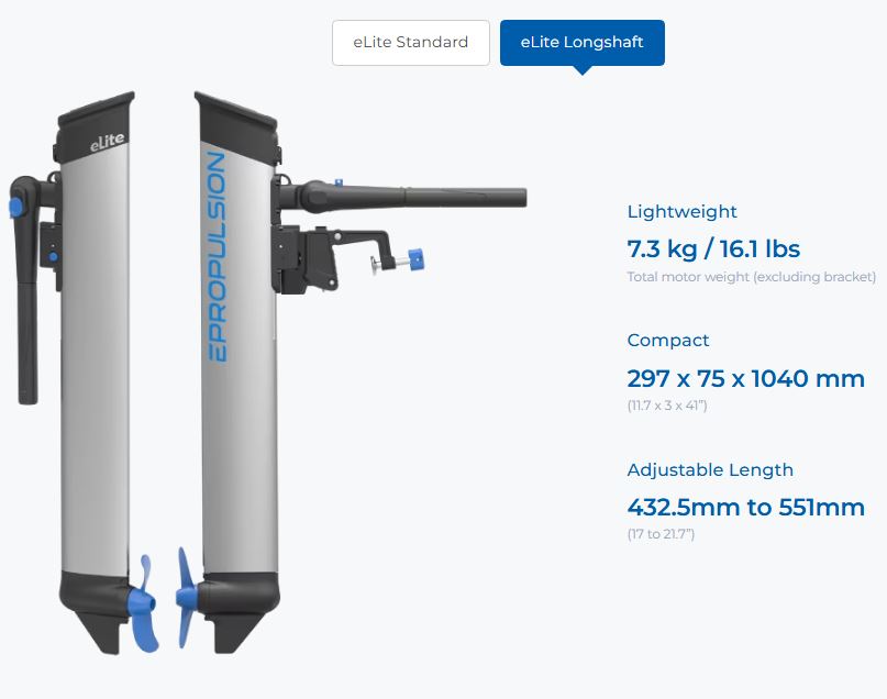ePropulsion eLite 500W Lightweight Electric Outboard Electric Outboard