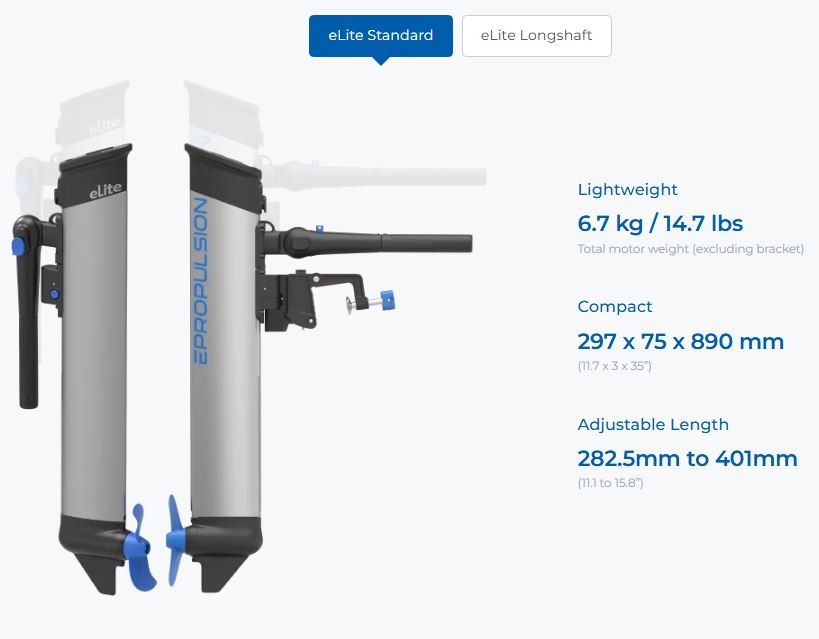 ePropulsion eLite 500W Lightweight Electric Outboard Electric Outboard