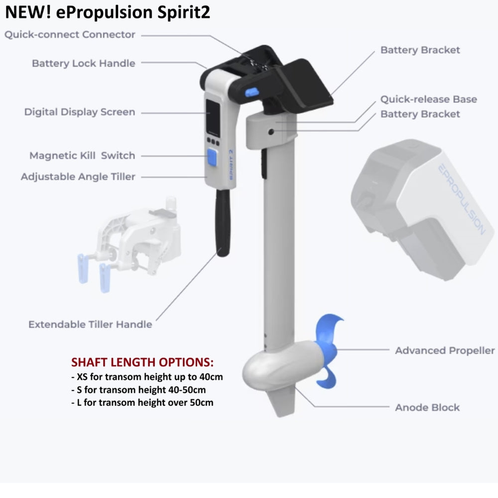 ePropulsion SPIRIT 2 Electric Outboard Electric Outboard