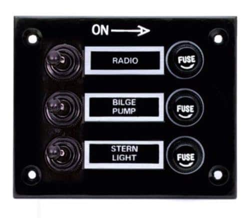 Boatworld 3 Way Switch Panel with Waterproof Labels