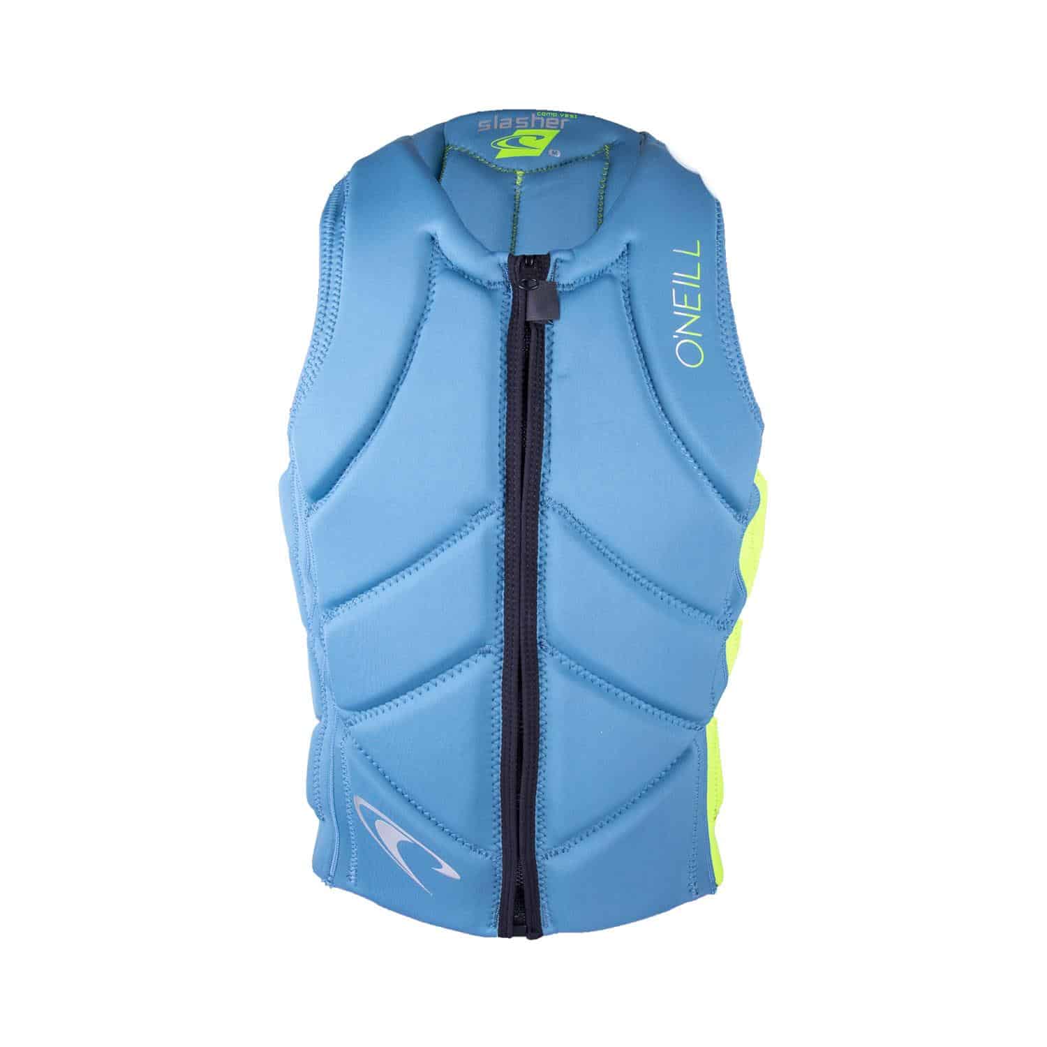 O’Neill Slasher Comp Neo Impact Vest Dusty Blue and Green